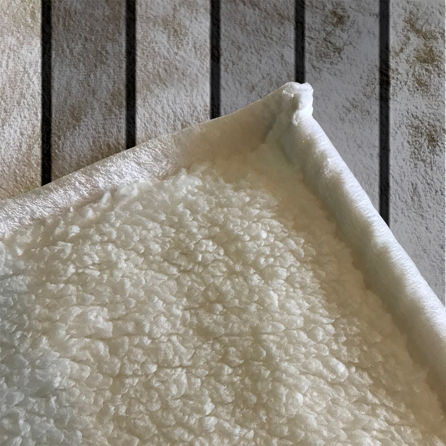 Gray Vertical Panel Stripe Pattern Fleece Sherpa Blanket