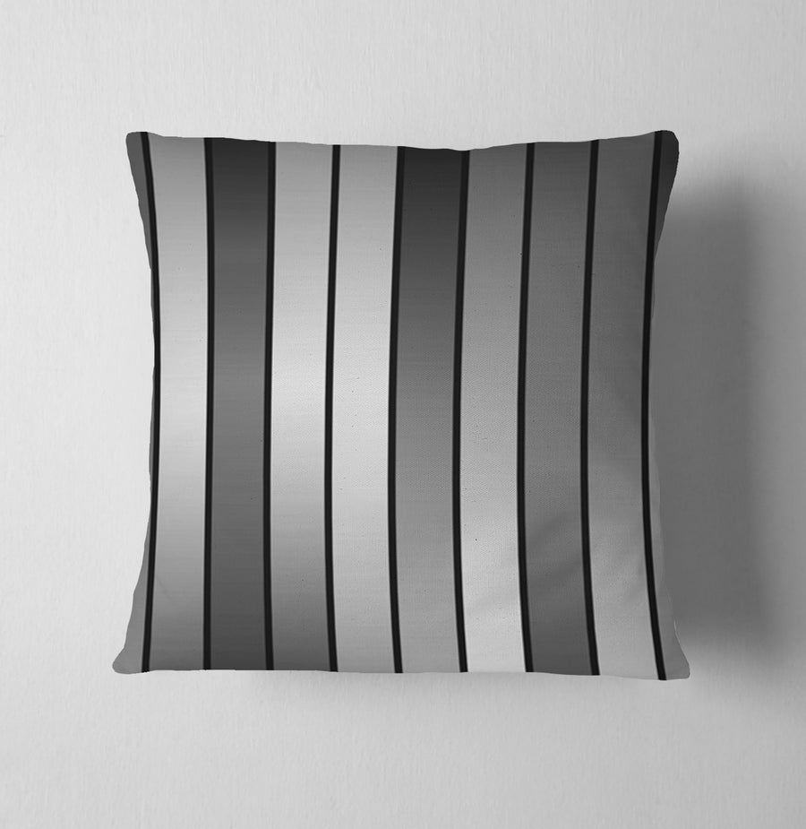 Gray Vertical Panel Stripe Pattern Throw Pillow Cover