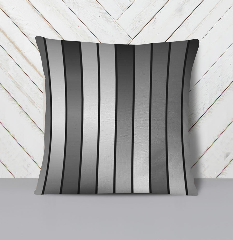 Gray Vertical Panel Stripe Pattern Throw Pillow Cover