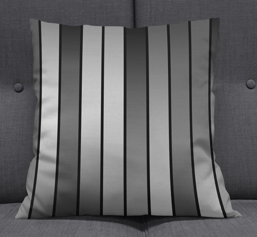 Gray Vertical Panel Stripe Pattern Throw Pillow Cover