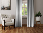 Gray Stripe Monochrome Window Curtains - Deja Blue Studios