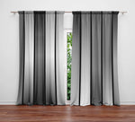 Gray Stripe Monochrome Window Curtains - Deja Blue Studios