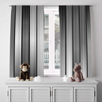 Gray Stripe Monochrome Window Curtains - Deja Blue Studios