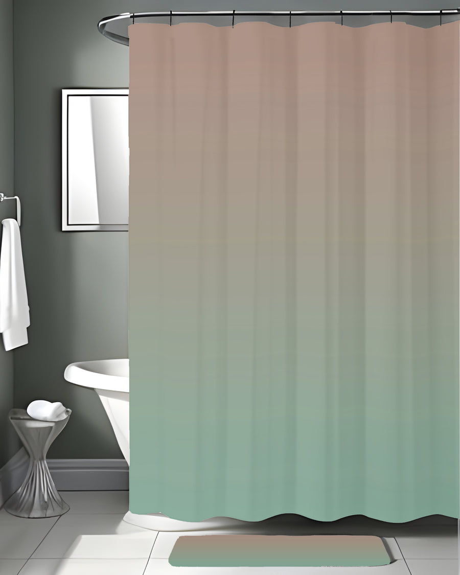 Beige to Green Soft Gradient Pattern Shower Curtain
