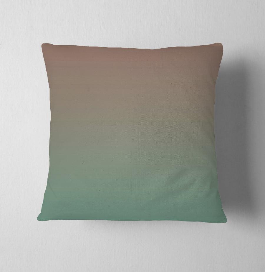 Beige to Green Soft Gradient Pattern Throw Pillow Cover