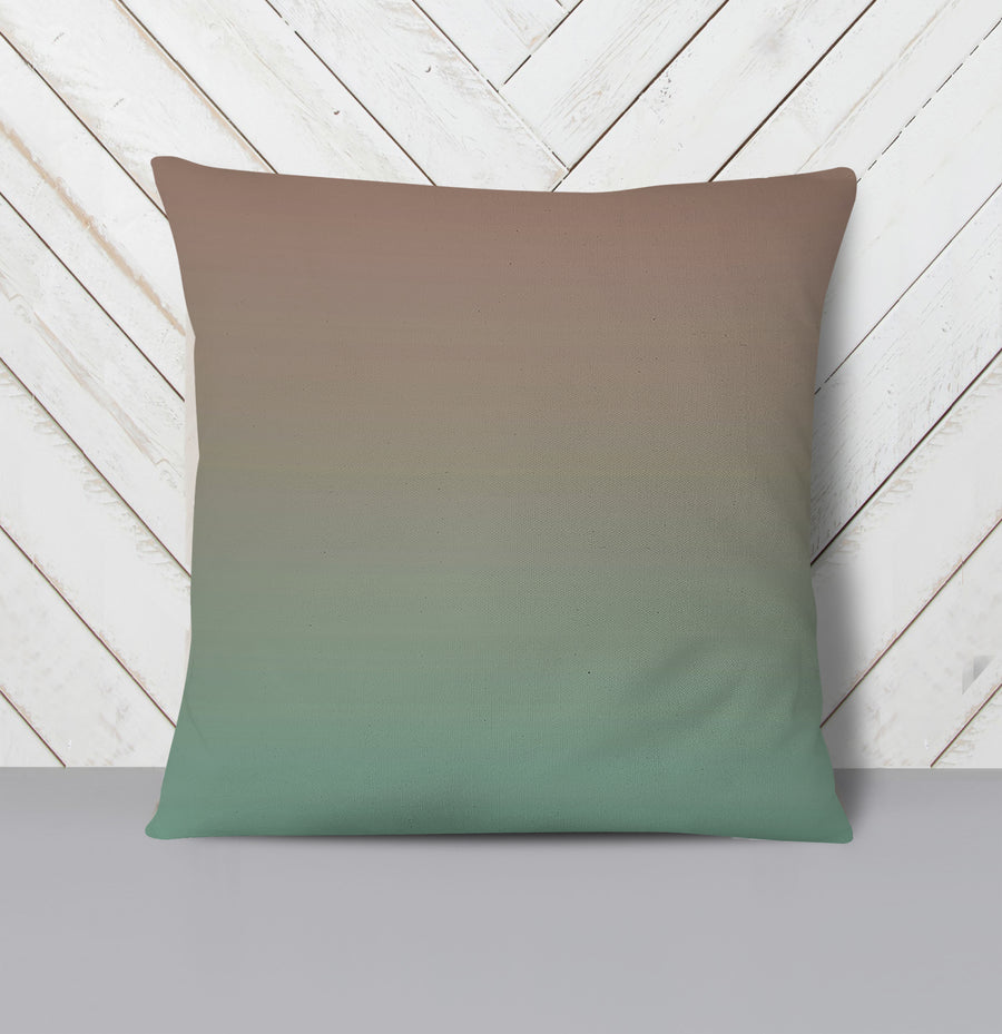Beige to Green Soft Gradient Pattern Throw Pillow Cover