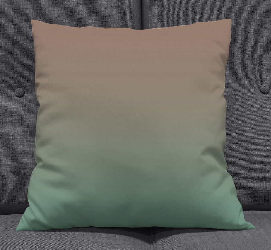Beige to Green Soft Gradient Pattern Throw Pillow Cover