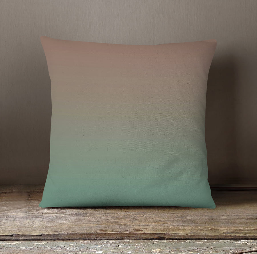 Beige to Green Soft Gradient Pattern Throw Pillow Cover