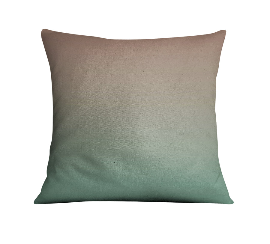 Beige to Green Soft Gradient Pattern Throw Pillow Cover