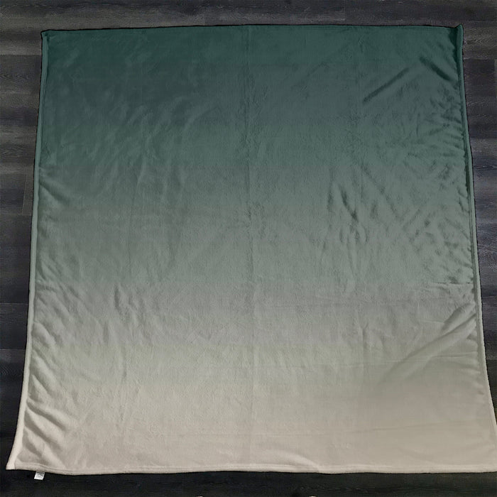 Green Neutral Gradient Minimalist Pattern Fleece Sherpa Blanket