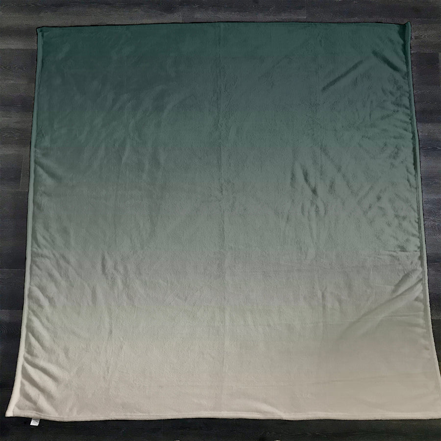 Green Neutral Gradient Minimalist Pattern Fleece Sherpa Blanket
