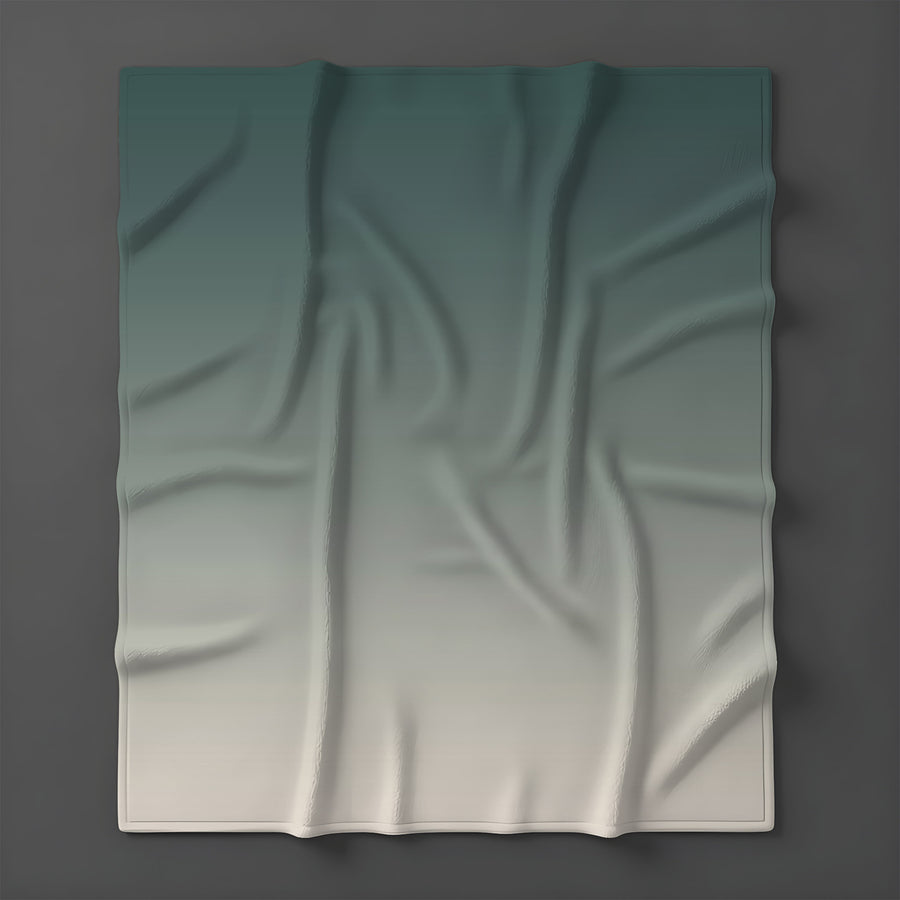 Green Neutral Gradient Minimalist Pattern Fleece Sherpa Blanket