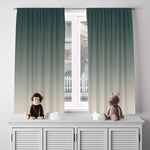 Green to Beige Ombre Gradient Window Curtains - Deja Blue Studios