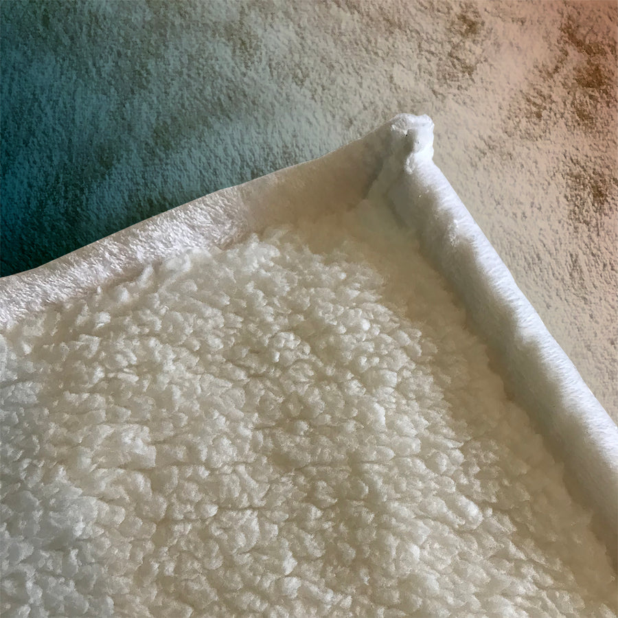 Teal and Brown Diagonal Gradient Pattern Fleece Sherpa Blanket