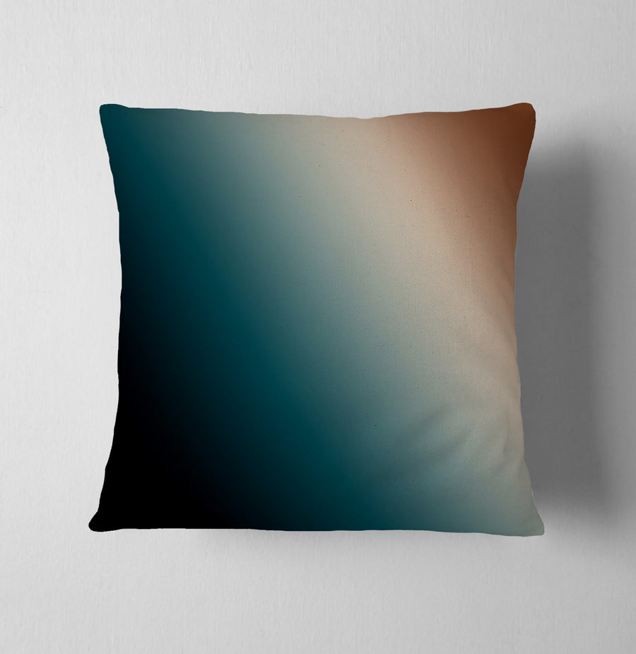Teal and Brown Diagonal Gradient Pattern Throw Pillow Cover