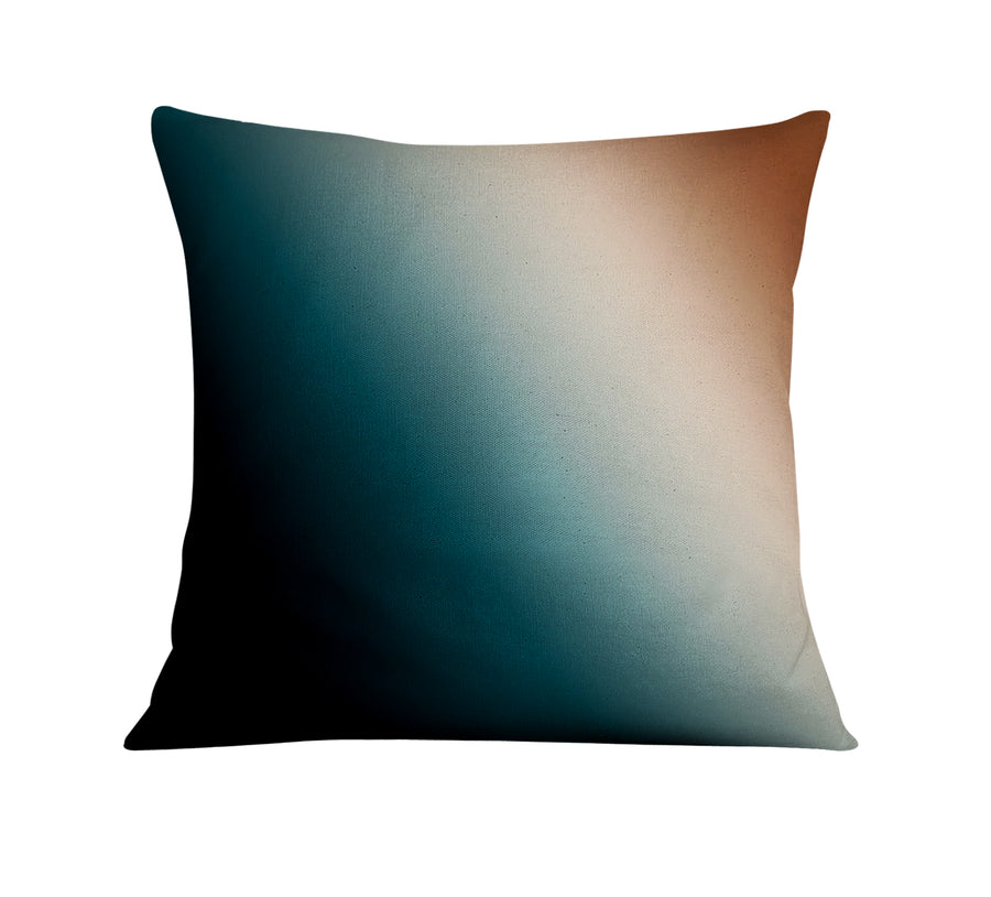 Teal and Brown Diagonal Gradient Pattern Throw Pillow Cover