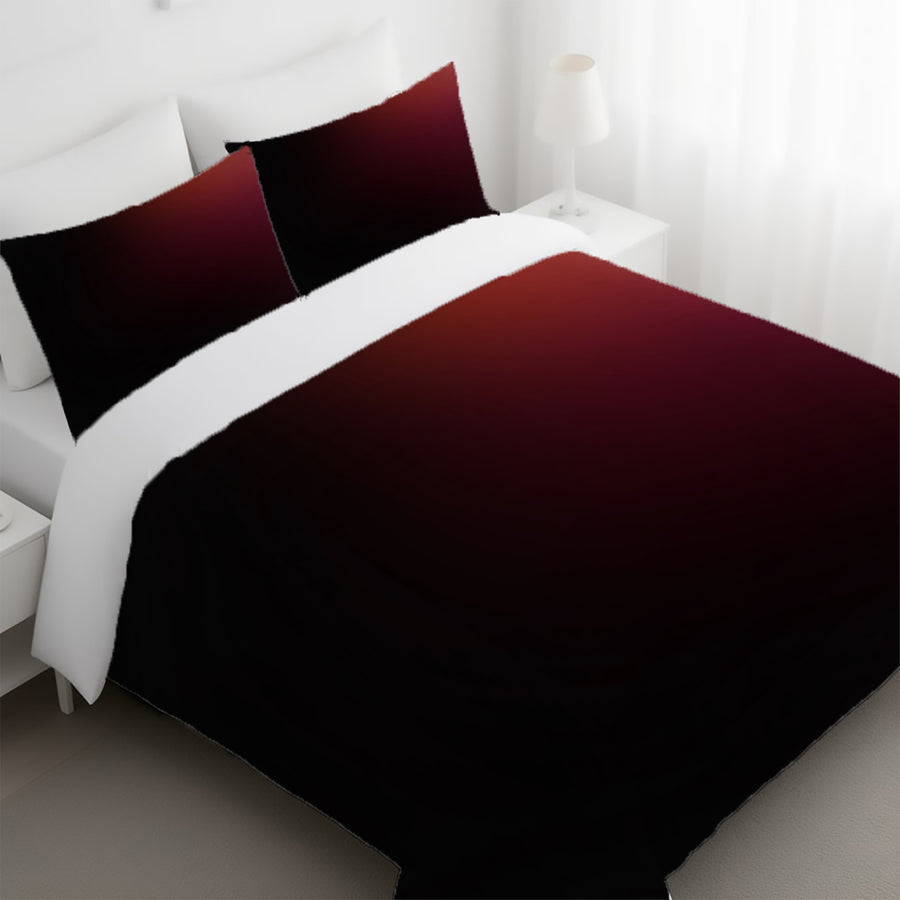 Deep Red Gradient Minimalist Pattern Duvet Cover