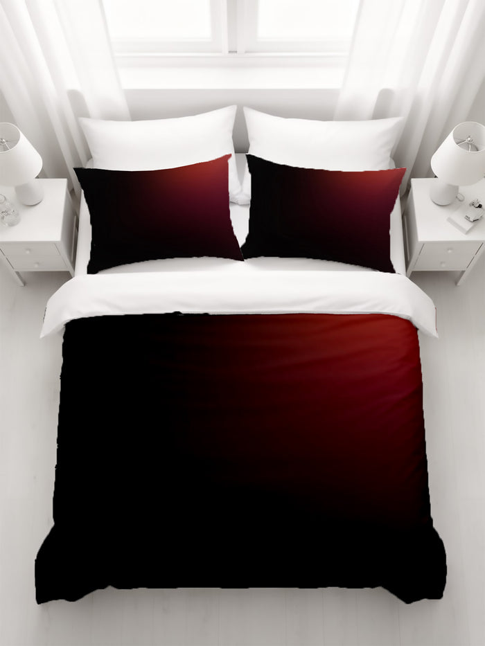 Deep Red Gradient Minimalist Pattern Duvet Cover