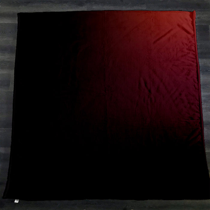 Deep Red Gradient Minimalist Pattern Fleece Sherpa Blanket