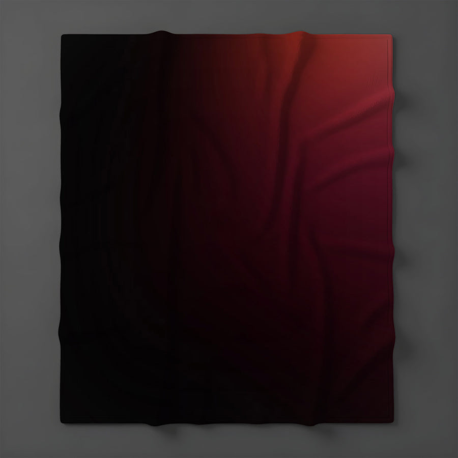 Deep Red Gradient Minimalist Pattern Fleece Sherpa Blanket