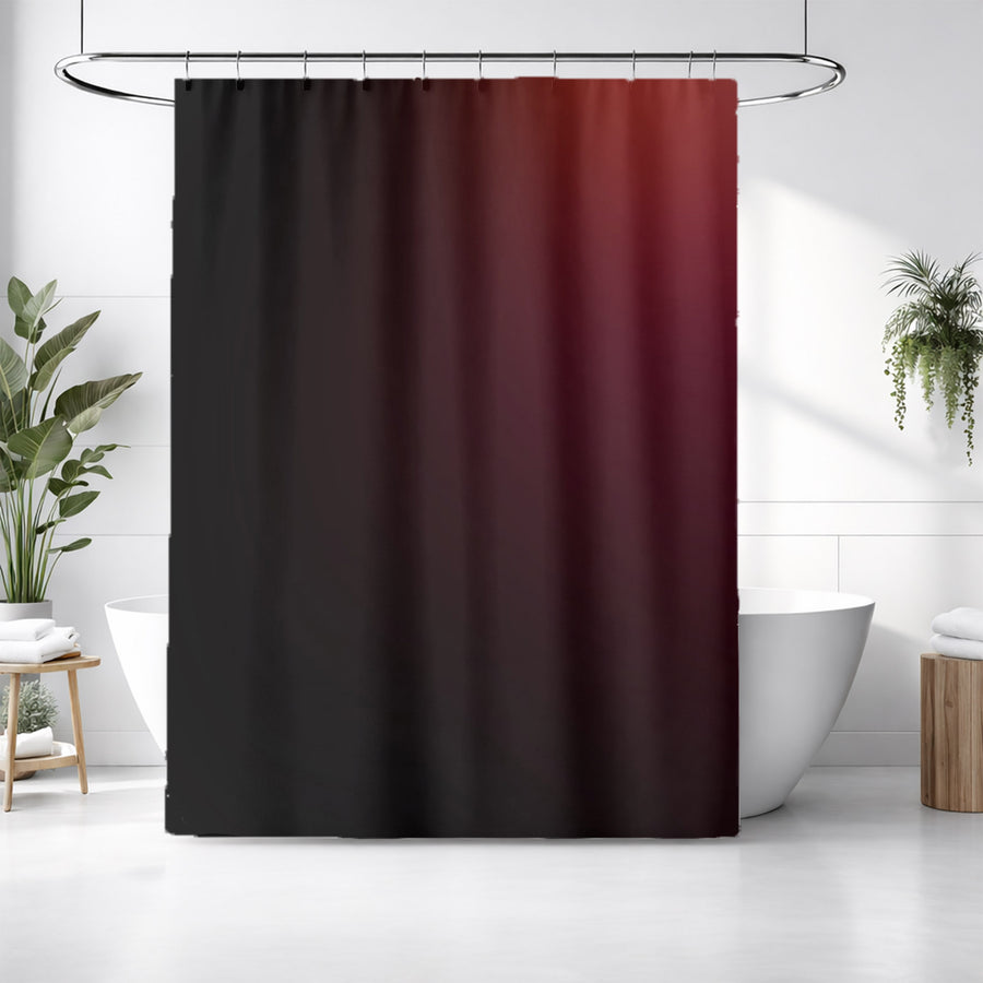 Deep Red Gradient Minimalist Pattern Shower Curtain