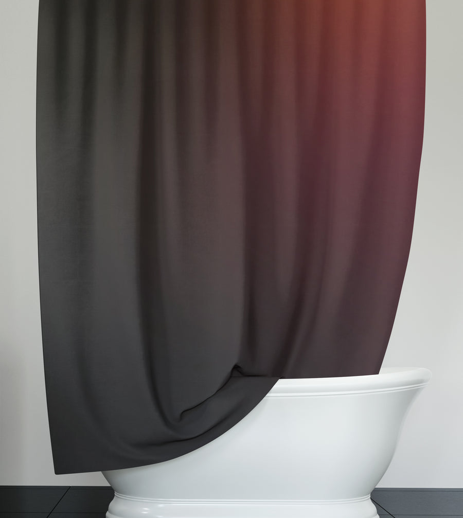 Deep Red Gradient Minimalist Pattern Shower Curtain