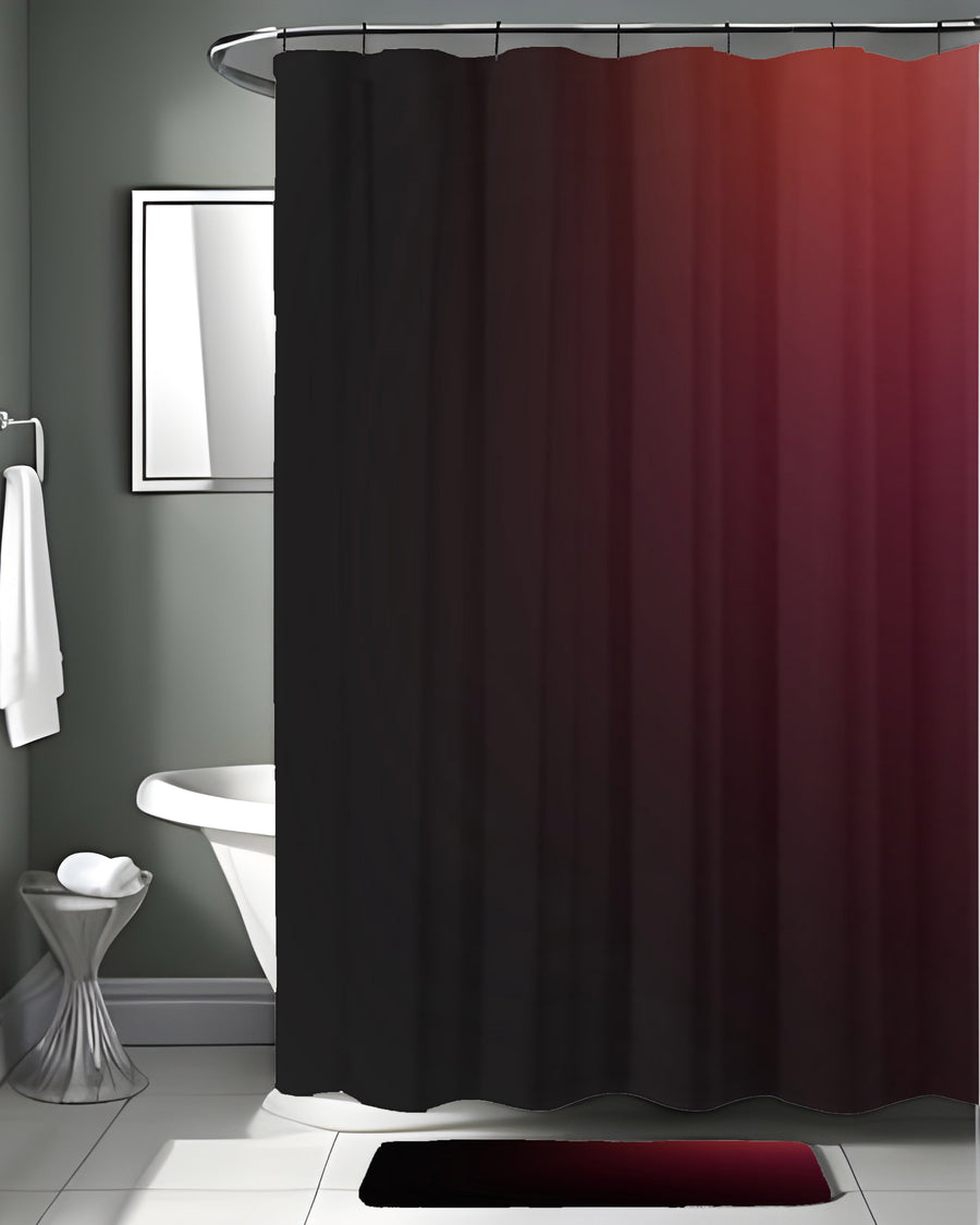 Deep Red Gradient Minimalist Pattern Shower Curtain