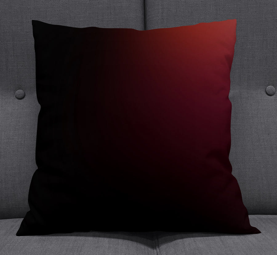 Deep Red Gradient Minimalist Pattern Throw Pillow Cover