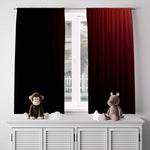 Red Wine and Black Ombre Gradient Window Curtains - Deja Blue Studios
