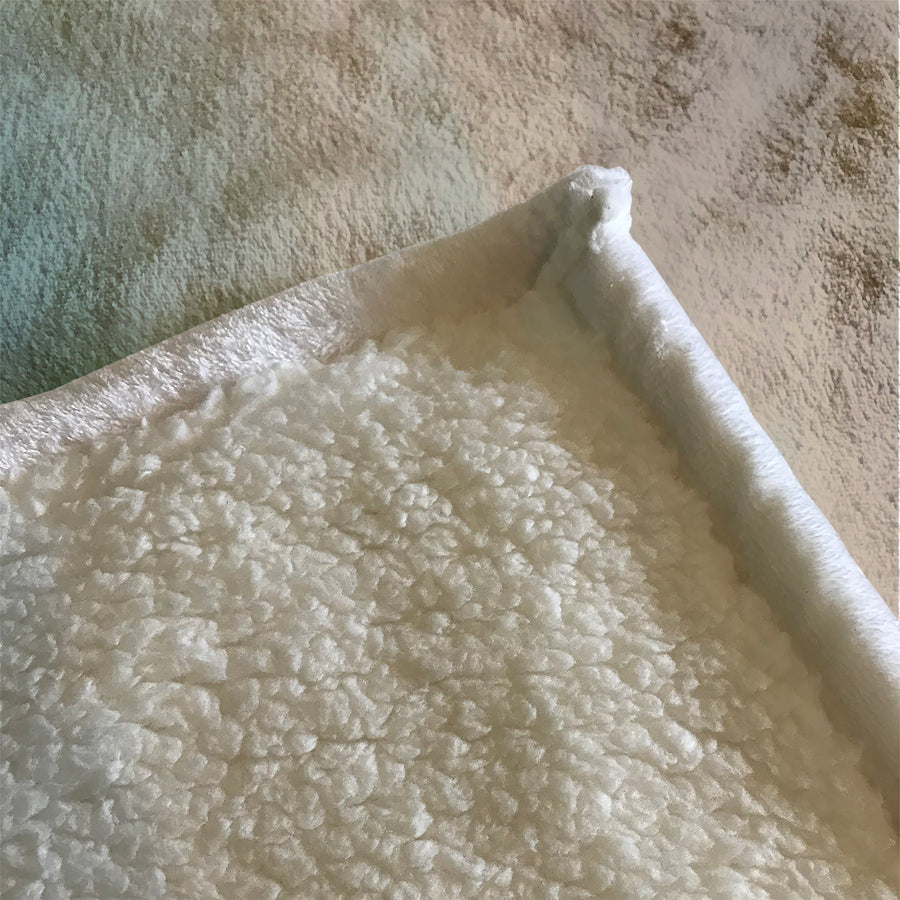 Soft Beige and Teal Gradient Blend Fleece Sherpa Blanket