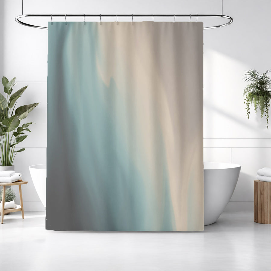 Soft Beige and Teal Gradient Blend Shower Curtain