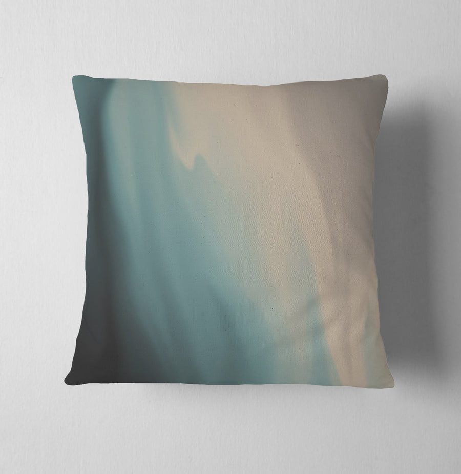 Soft Beige and Teal Gradient Blend Throw Pillow Cover