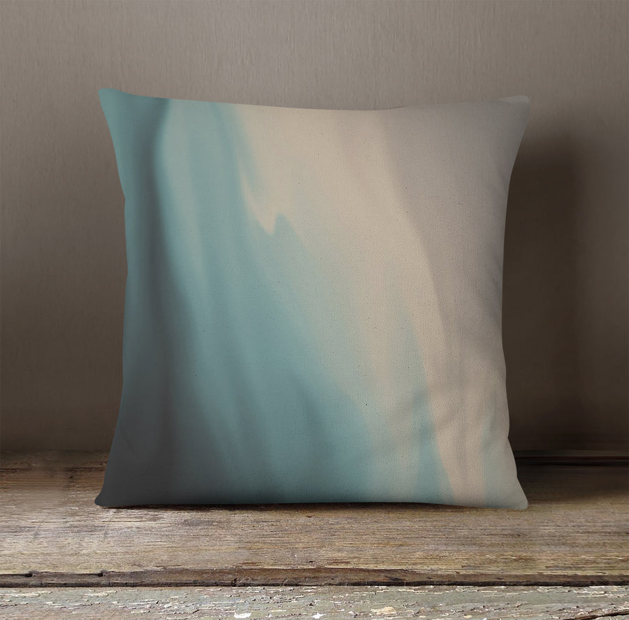 Soft Beige and Teal Gradient Blend Throw Pillow Cover