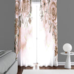 Blush Hanging Roses Floral Window Curtains - Deja Blue Studios