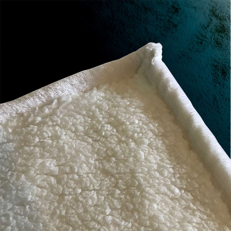 Teal to Black Diagonal Gradient Pattern Fleece Sherpa Blanket