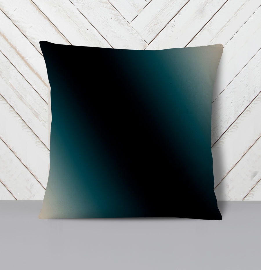 Teal to Black Diagonal Gradient Pattern Throw Pillow Cover