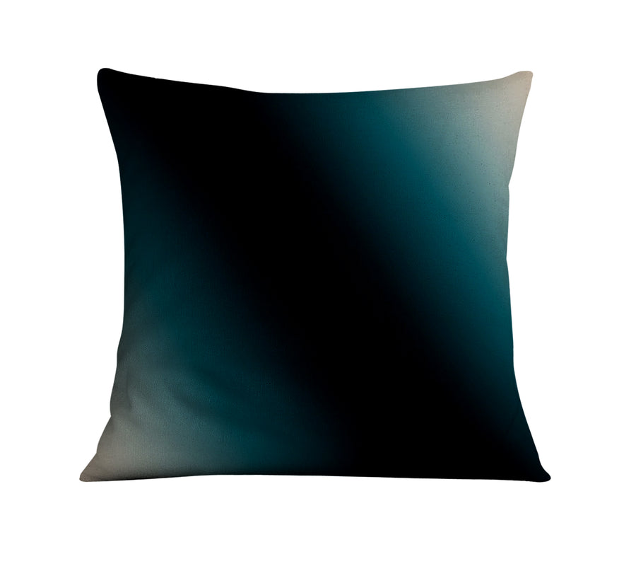 Teal to Black Diagonal Gradient Pattern Throw Pillow Cover