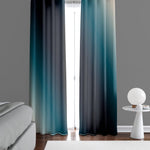 Black, Blue and Beige Inverted Ombre Gradient Window Curtains - Deja Blue Studios