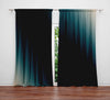 Black, Blue and Beige Inverted Ombre Gradient Window Curtains - Deja Blue Studios