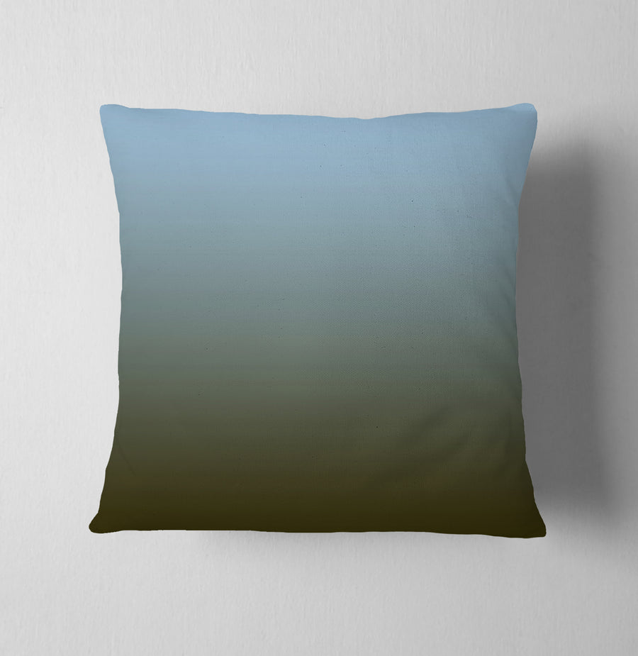 Muted Blue to Green Gradient Field Throw Pillow Cover