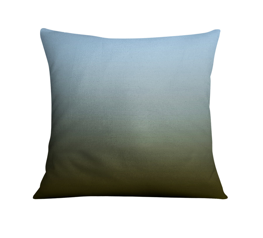 Muted Blue to Green Gradient Field Throw Pillow Cover