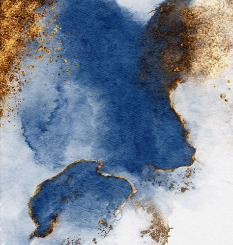 Blue and Gold Coastal Marble Texture