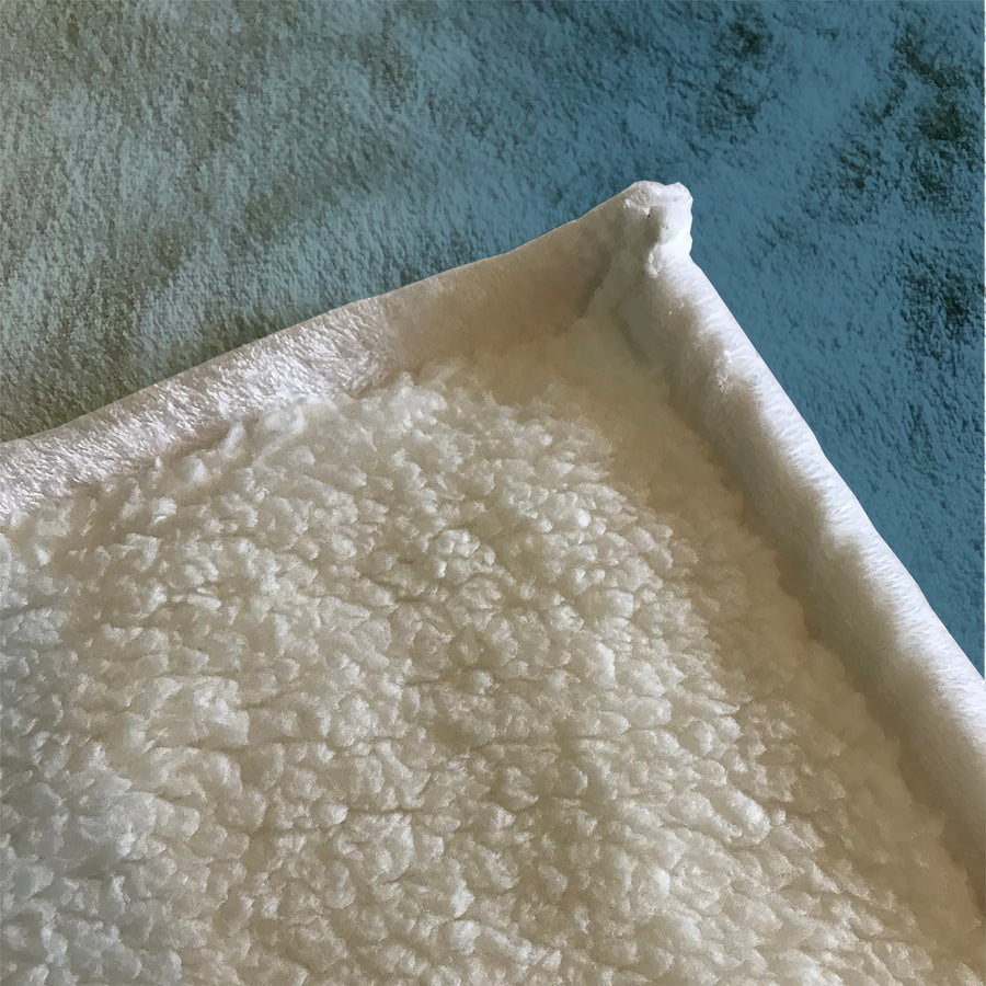 Minimalist Gradient Brown to Teal Fade Fleece Sherpa Blanket