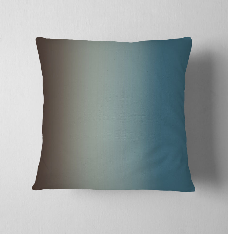 Minimalist Gradient Brown to Teal Fade Throw Pillow Cover