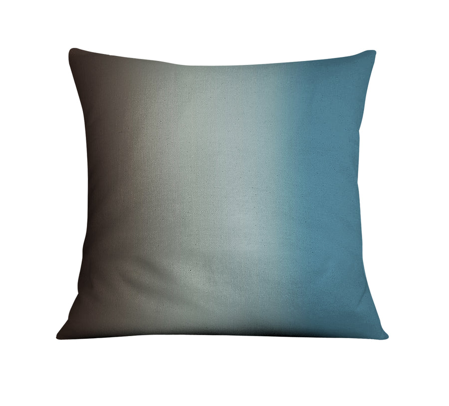 Minimalist Gradient Brown to Teal Fade Throw Pillow Cover