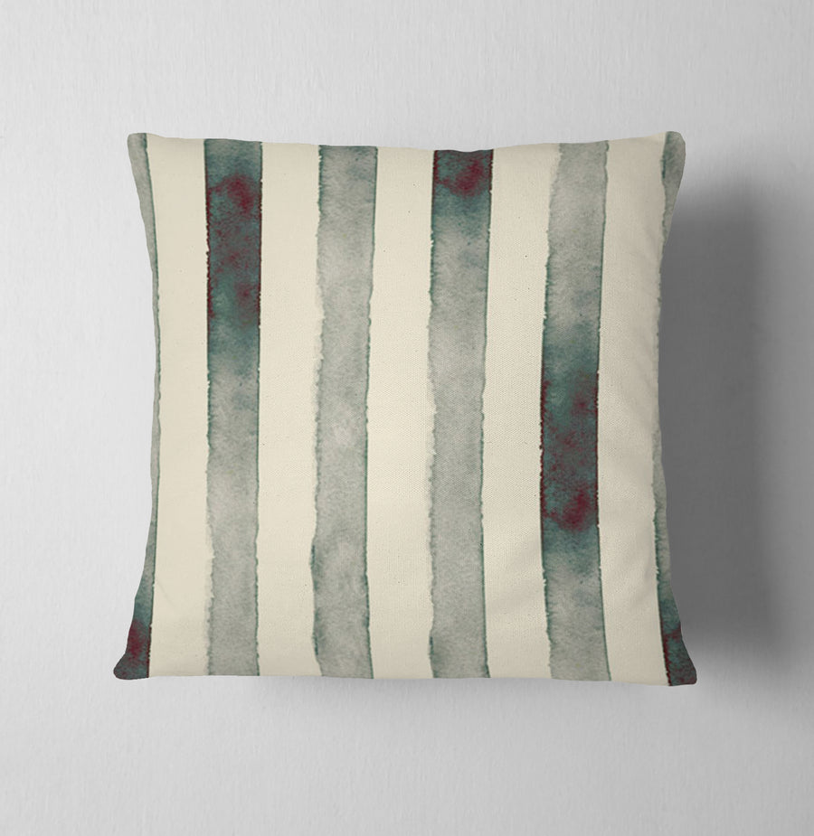 Neutral Vertical Stripe Stone Wash Throw Pillow Cover