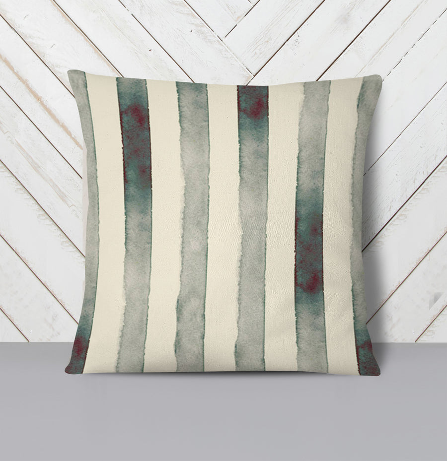 Neutral Vertical Stripe Stone Wash Throw Pillow Cover