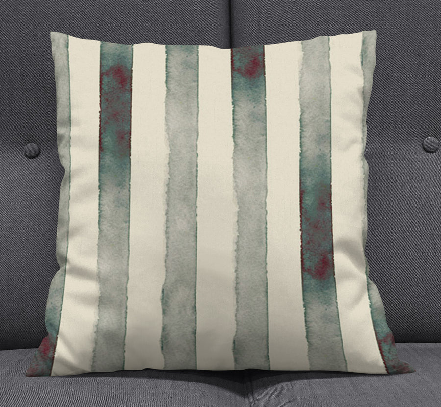 Neutral Vertical Stripe Stone Wash Throw Pillow Cover