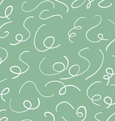 Green Abstract Scribble Line Pattern