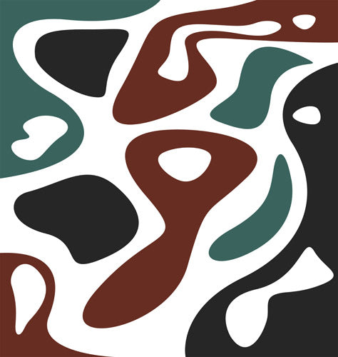 Modern Organic Shapes Color Block Pattern